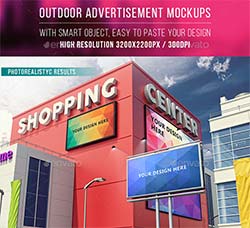9个户外广告展示模型(极品)：Outdoor Advertisement Mock-ups